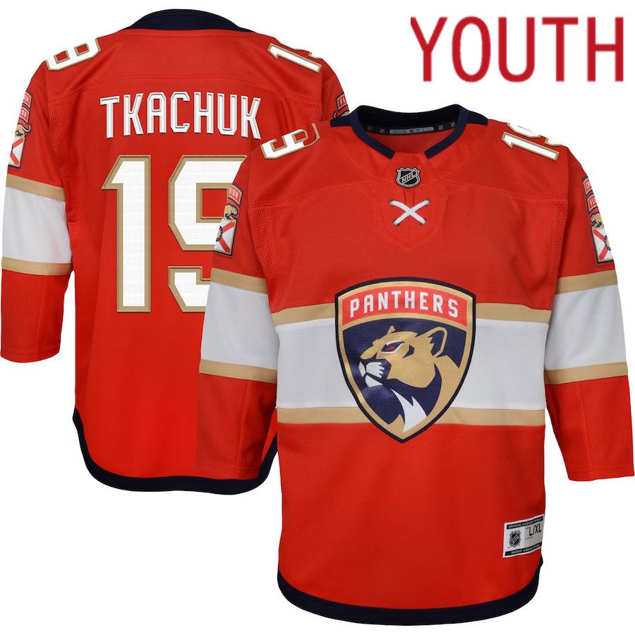 Youth Florida Panthers #19 Matthew Tkachuk Red Home Premier Player NHL Jersey
